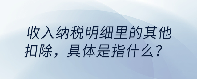 我的收入納稅明細(xì)里顯示有其他扣除，具體是指什么呢？