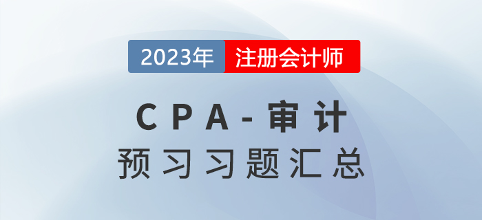 恒考點專練！2023年注會《審計》預(yù)習(xí)習(xí)題匯總
