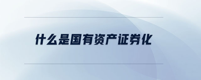 什么是國(guó)有資產(chǎn)證券化