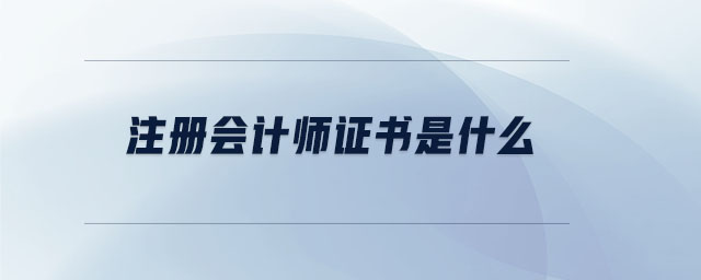 注冊(cè)會(huì)計(jì)師證書是什么