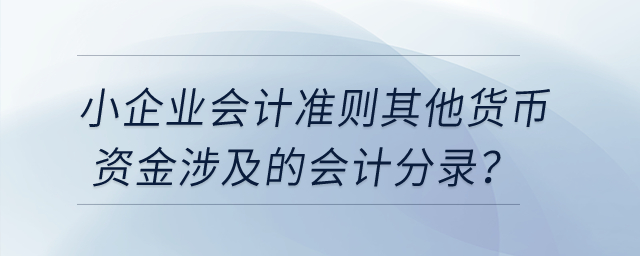 小企業(yè)會(huì)計(jì)準(zhǔn)則其他貨幣資金涉及到哪些會(huì)計(jì)分錄？