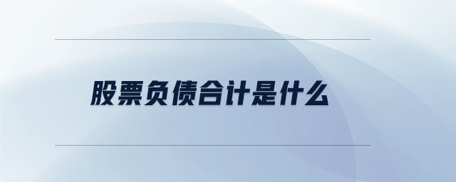 股票負(fù)債合計是什么