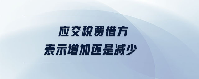 應(yīng)交稅費借方表示增加還是減少