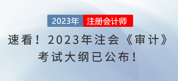 速看！2023年注會(huì)《審計(jì)》考試大綱已公布！