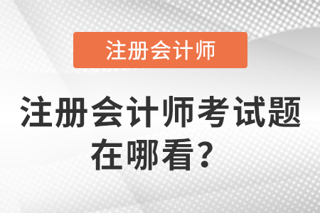 注冊(cè)會(huì)計(jì)師考試題在哪看？
