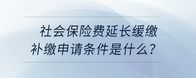 社會(huì)保險(xiǎn)費(fèi)延長緩繳補(bǔ)繳申請條件是什么？