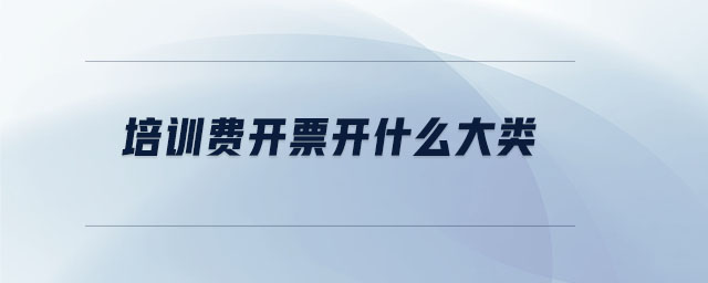 培訓(xùn)費(fèi)開(kāi)票開(kāi)什么大類