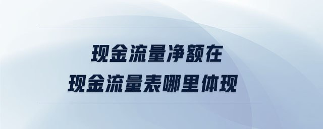現(xiàn)金流量?jī)纛~在現(xiàn)金流量表哪里體現(xiàn)