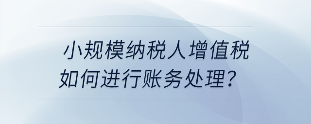 小規(guī)模納稅人增值稅如何進(jìn)行賬務(wù)處理？