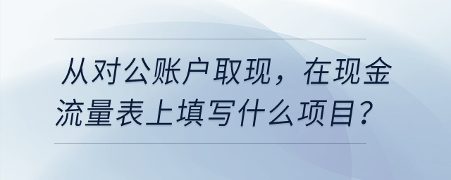 從對公賬戶取現(xiàn)，在現(xiàn)金流量表上填寫什么項(xiàng)目？