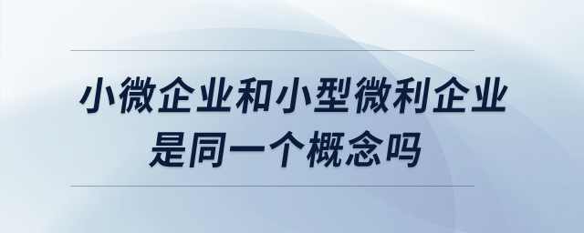 “小微企業(yè)”和“小型微利企業(yè)”是同一個概念嗎？