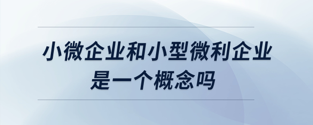小微企業(yè)和小型微利企業(yè)是一個概念嗎？