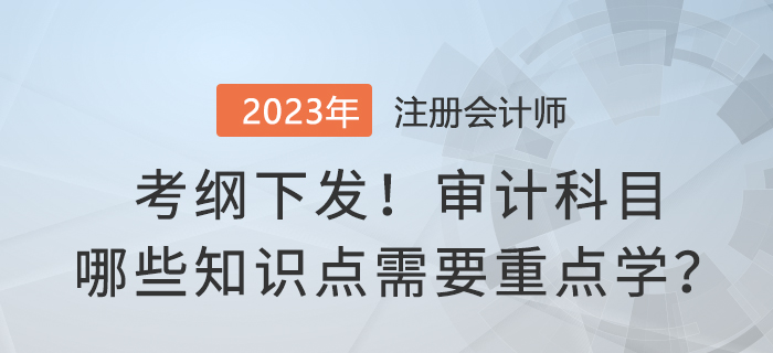 考綱下發(fā)！2023年注會審計哪些知識點(diǎn)需要重點(diǎn)學(xué)？