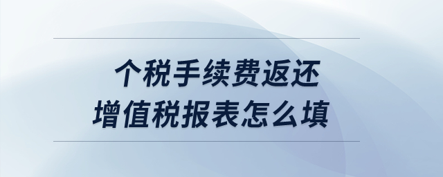 個(gè)稅手續(xù)費(fèi)返還增值稅報(bào)表怎么填？