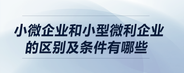 小微企業(yè)和小型微利企業(yè)的區(qū)別及條件有哪些？