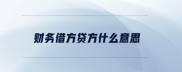 財務(wù)借方貸方什么意思