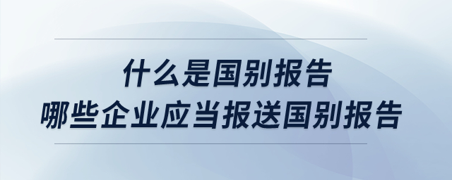 什么是國別報(bào)告？哪些企業(yè)應(yīng)當(dāng)報(bào)送國別報(bào)告？