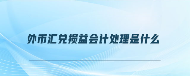 外幣匯兌損益會(huì)計(jì)處理是什么