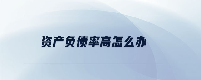 資產(chǎn)負(fù)債率高怎么辦