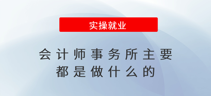 會計師事務(wù)所主要都是做什么的？