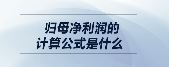 歸母凈利潤的計(jì)算公式是什么？
