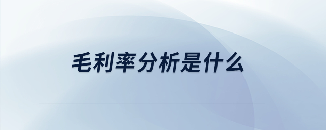 毛利率分析是什么？