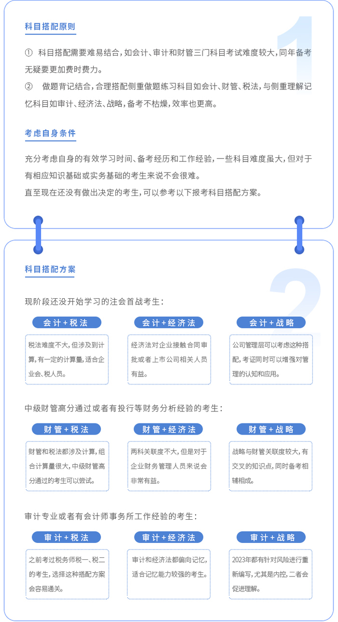 注會(huì)首戰(zhàn)考生如何搭配科目？