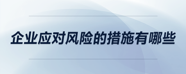 企業(yè)應(yīng)對風(fēng)險的措施有哪些