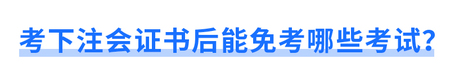 考下注會證書后能免考哪些考試？