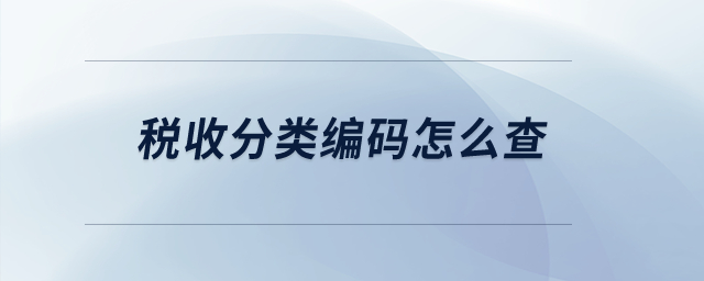 稅收分類編碼怎么查？