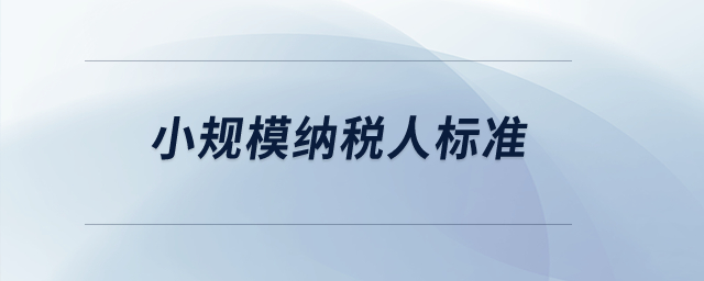 小規(guī)模納稅人標準？