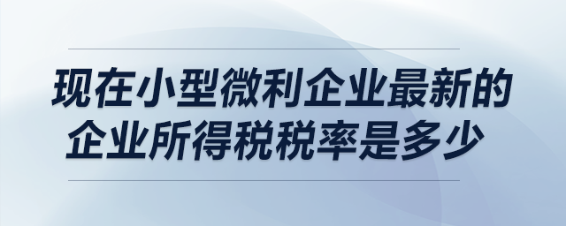 現(xiàn)在小型微利企業(yè)最新的企業(yè)所得稅稅率是多少？