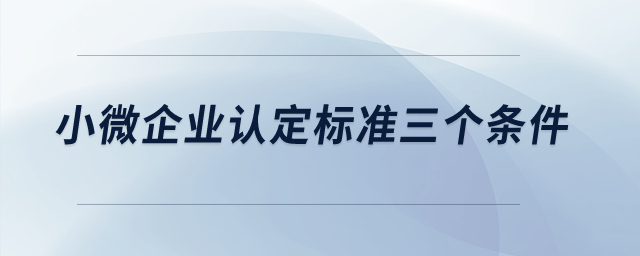 小微企業(yè)認(rèn)定標(biāo)準(zhǔn)三個(gè)條件？