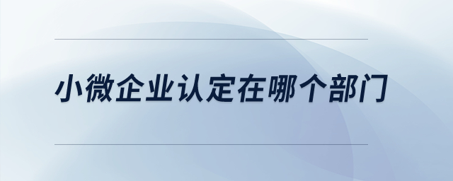 小微企業(yè)認(rèn)定在哪個(gè)部門？