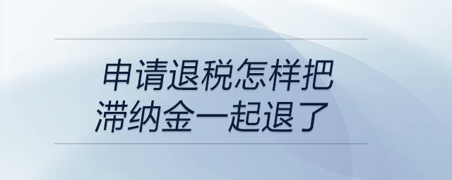 申請(qǐng)退稅怎樣把滯納金一起退了？退稅申請(qǐng)表怎么填些滯納金金額？