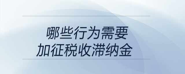 哪些行為需要加征稅收滯納金？