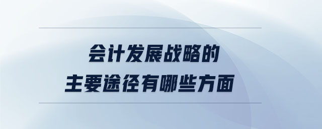 會(huì)計(jì)發(fā)展戰(zhàn)略的主要途徑有哪些方面