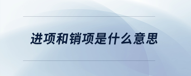 進(jìn)項(xiàng)和銷項(xiàng)是什么意思？
