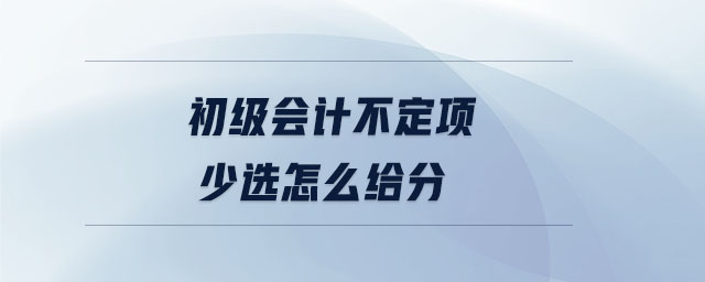 初級會計(jì)不定項(xiàng)少選怎么給分