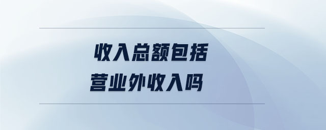 收入總額包括營(yíng)業(yè)外收入嗎