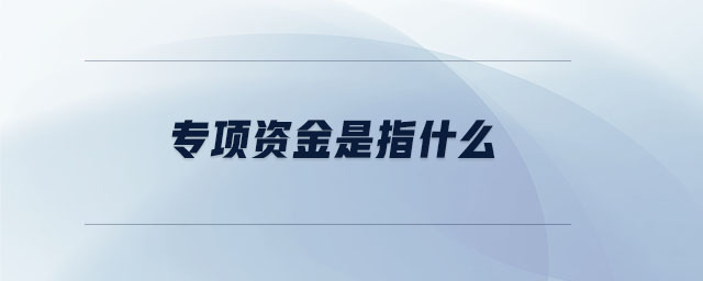 專項資金是指什么