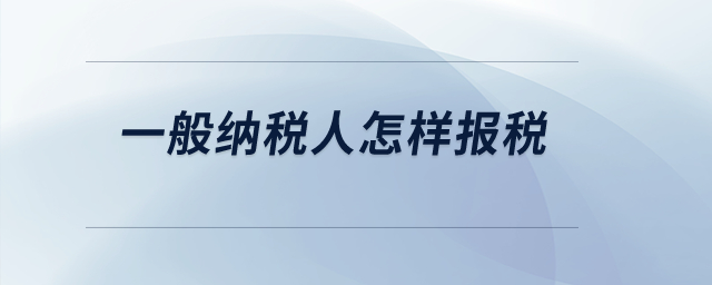 一般納稅人怎樣報稅？