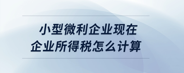 小型微利企業(yè)現(xiàn)在企業(yè)所得稅怎么計算？