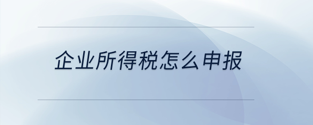 企業(yè)所得稅怎么申報？