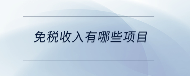 免稅收入有哪些項目？
