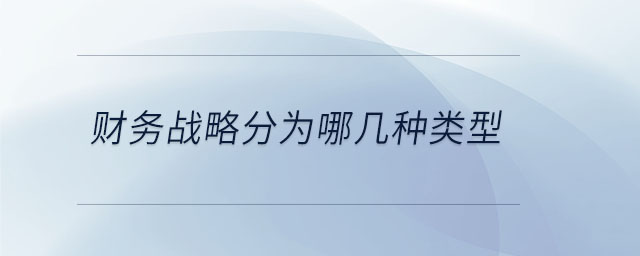 財務戰(zhàn)略分為哪幾種類型