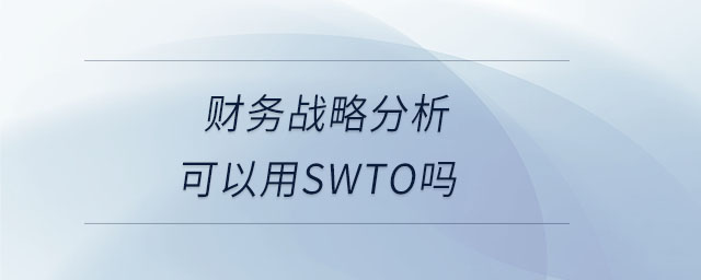 財(cái)務(wù)戰(zhàn)略分析可以用SWTO嗎