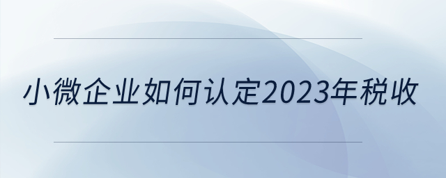 小微企業(yè)如何認(rèn)定2023年稅收？