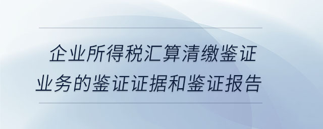 企業(yè)所得稅匯算清繳鑒證業(yè)務(wù)的鑒證證據(jù)和鑒證報告