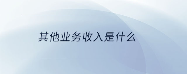 其他業(yè)務收入是什么